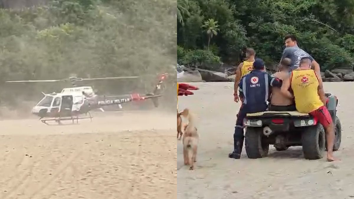 Família com duas crianças se afoga após ser arrastada por onda em praia de Ilhabela