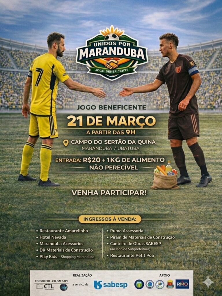 Jogo solidário com ídolos do futebol arrecada doações para famílias afetadas pelas chuvas em Ubatuba