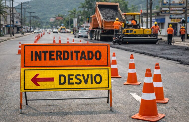 Cubatão: Avenida fechada por obras