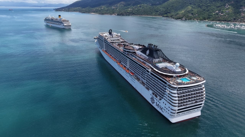 Ilhabela recebe escala dupla de cruzeiros com 10 mil visitantes