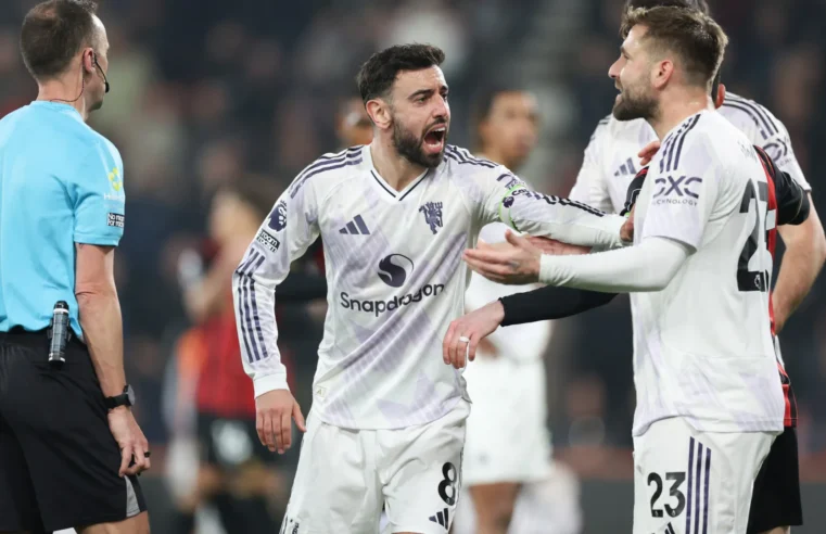Bruno Fernandes desafia arbitragem após empate com o Bournemouth