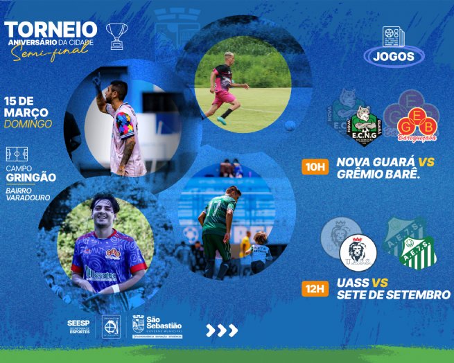 Semifinais do Torneio de Aniversário de São Sebastião prometem duelos equilibrados