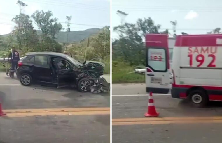 Carros colidem de frente na rodovia Rio-Santos