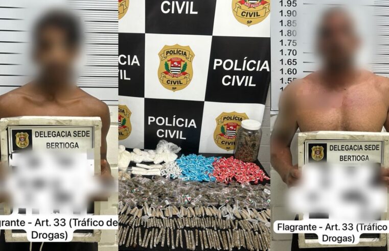 Dupla é presa com drogas escondidas em área de mata