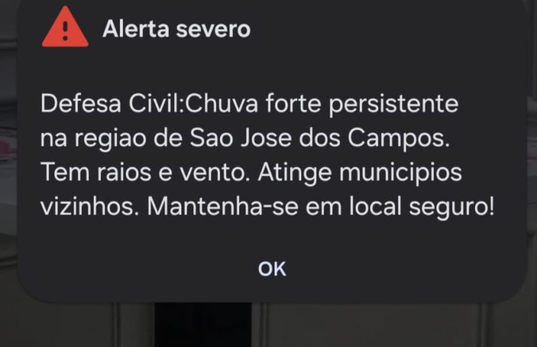 Chuva torrencial leva Defesa Civil a alertar moradores