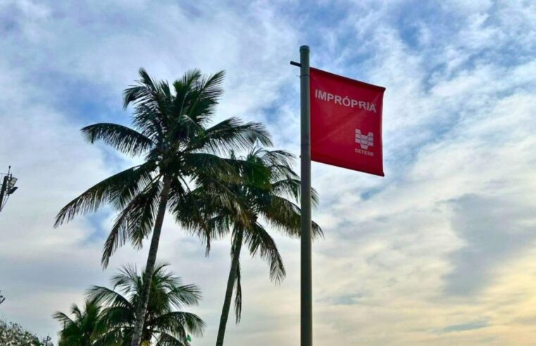 Praias de São Vicente com água imprópria para banho, diz Cetesb