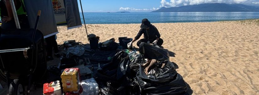 Mutirão retira quase meia tonelada de lixo das praias