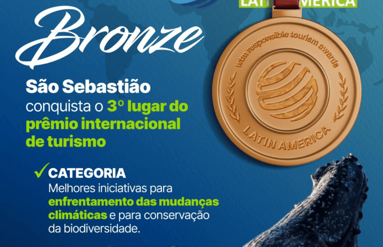 São Sebastião conquista prêmio internacional de turismo responsável