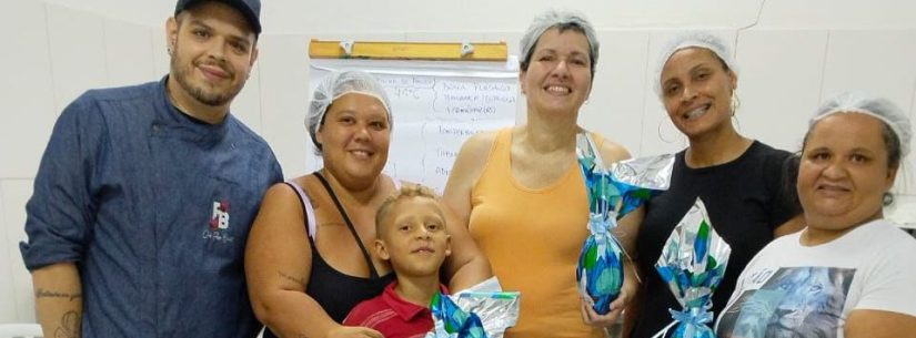 Mais de 100 famílias de Caraguatatuba ganham habilidades práticas em workshop de chocolate