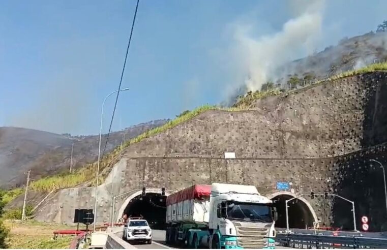 Incêndio de grandes proporções assusta moradores em São Sebastião