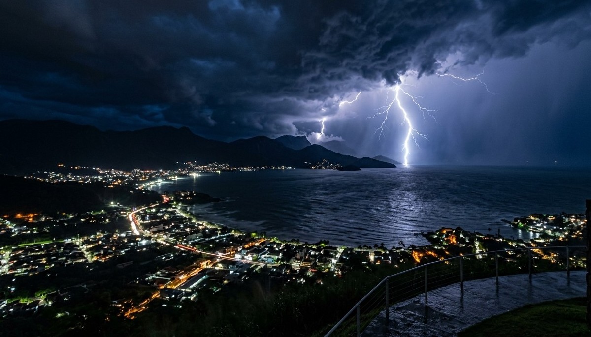 Frente fria se aproxima do litoral de SP, que deve ter temporal na madrugada