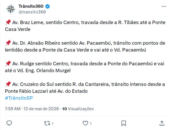 Trânsito travado em várias avenidas