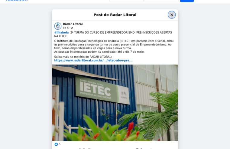 Pré-inscrições abertas para curso de empreendedorismo em Ilhabela