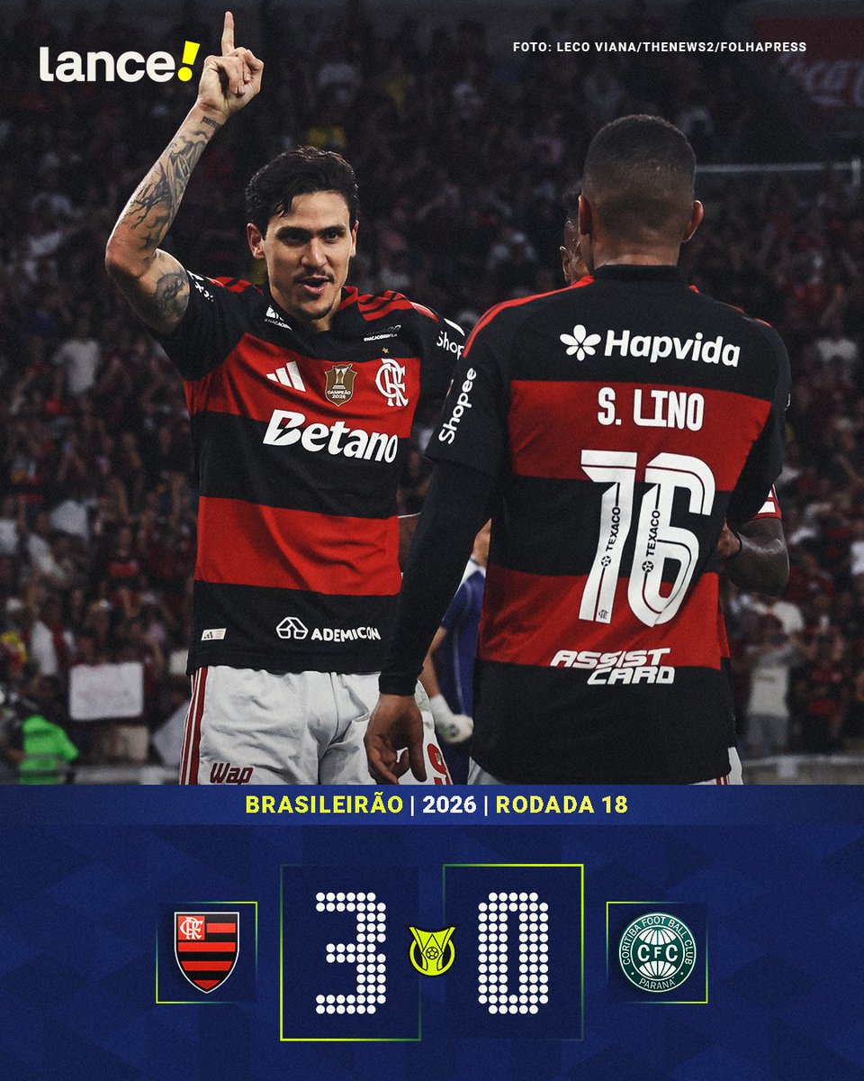 Flamengo vence Coritiba e avança na liderança