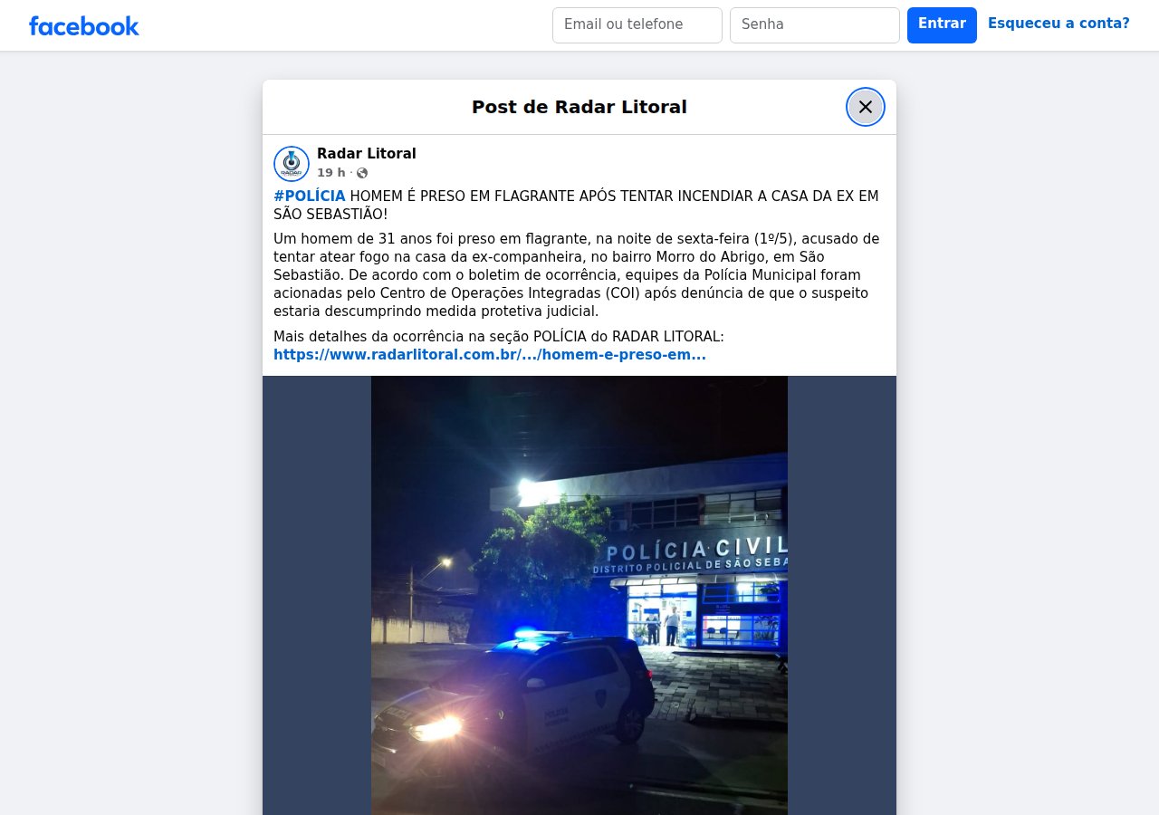 Homem é preso em flagrante após tentar incendiar