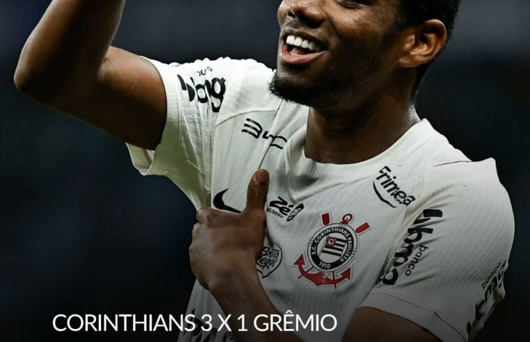 Corinthians domina Grêmio e avança na tabela