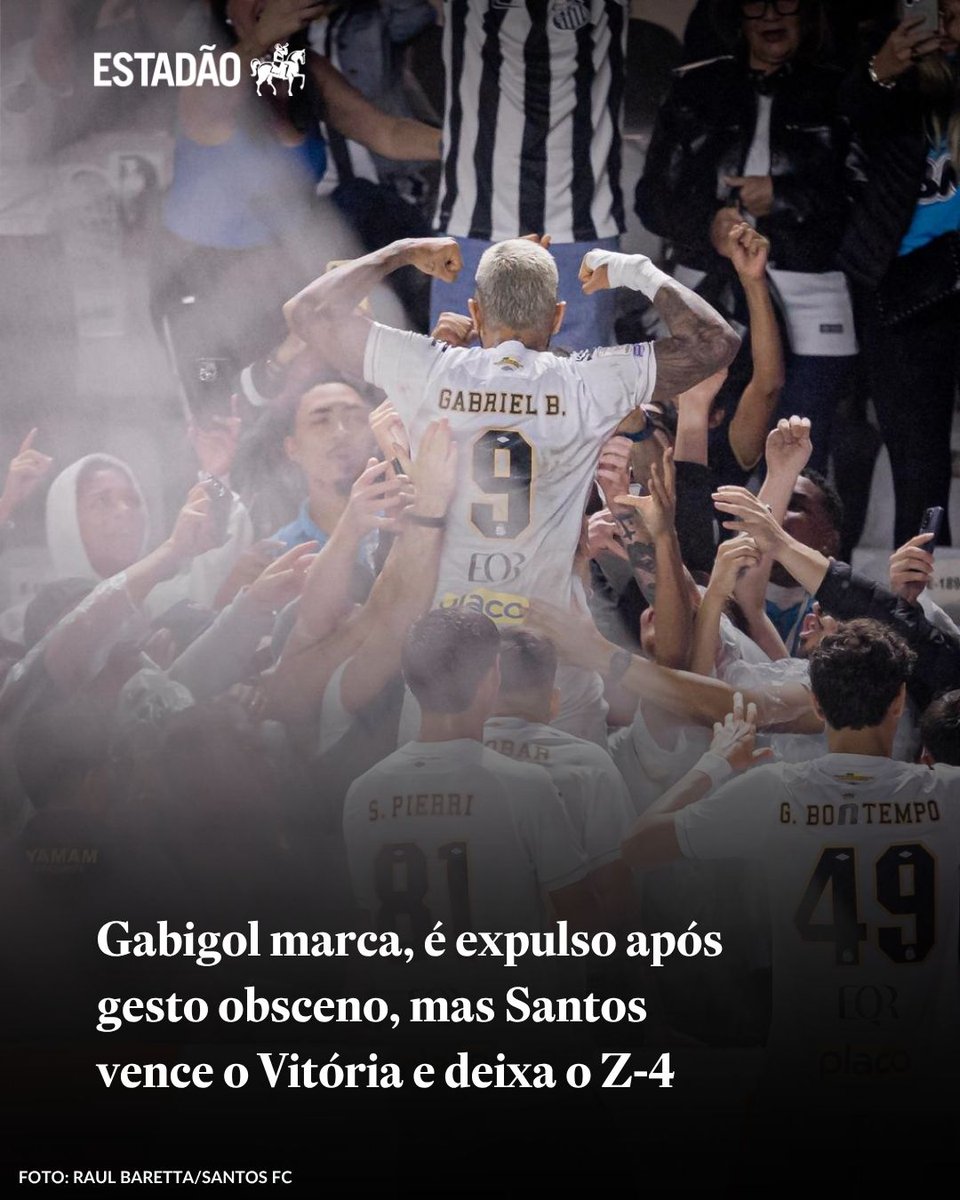 Gabigol marca, é expulso e Santos vence