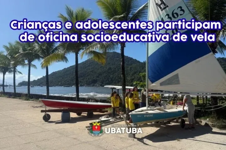 Crianças aprendem vela em Ubatuba