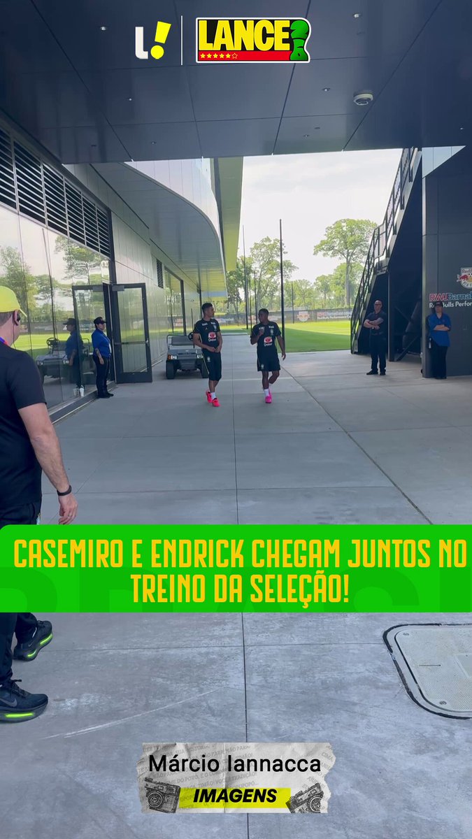 Casemiro e Endrick chegam juntos ao treino