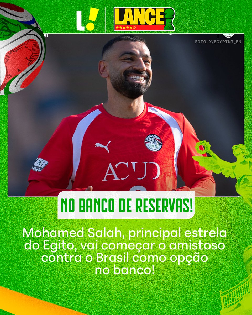 Egito deixa Salah no banco contra Brasil
