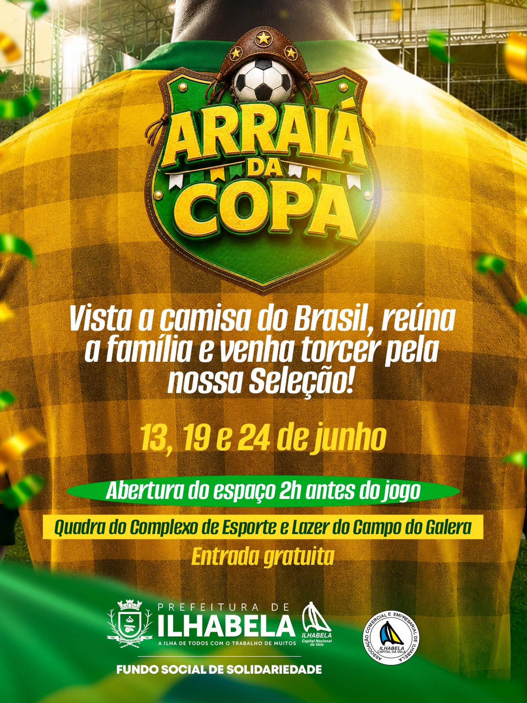 Ilhabela abre Arraiá da Copa com telão