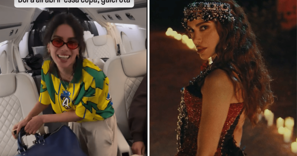 Anitta embarca para EUA e improvisa rap