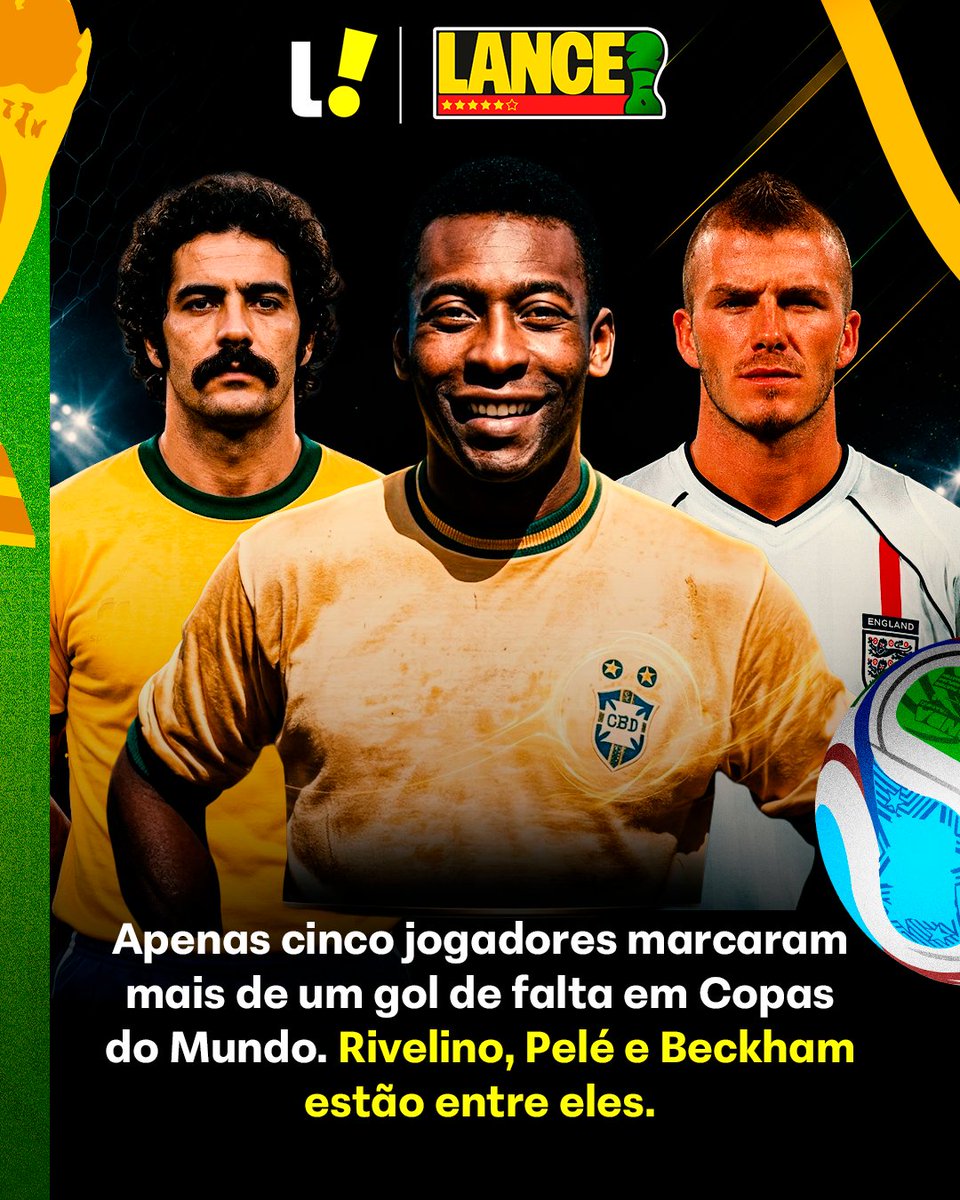 Cinco jogadores marcam dois gols de falta