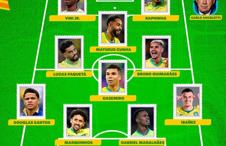 Ancelotti define formação ideal para Brasil