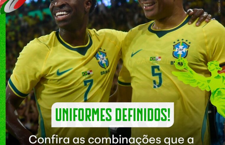 Brasil revela três uniformes para fase de grupos