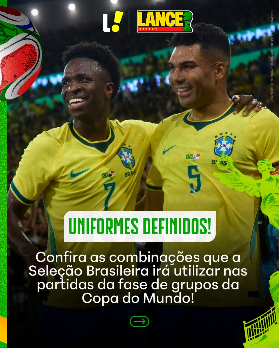 Brasil revela três uniformes para fase de grupos