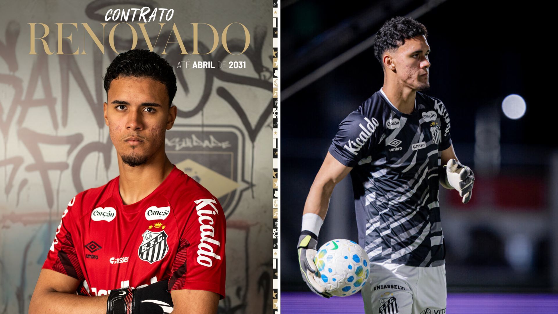 Goleiro João Pedro renova contrato com o Santos