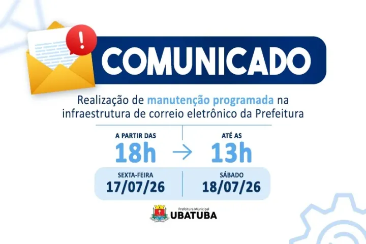 Prefeitura de Ubatuba fecha e-mails por manutenção
