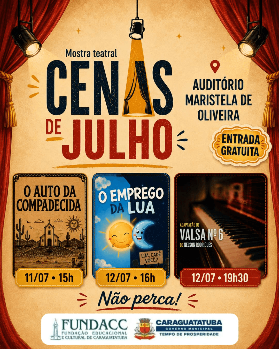 Mostra Teatral Cenas de Julho chega a Caraguatatuba