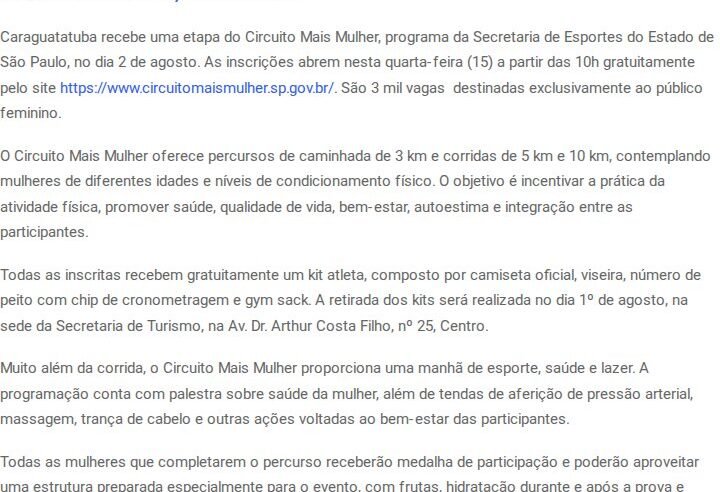 Caraguatatuba abre inscrições para 3 mil vagas gratuitas