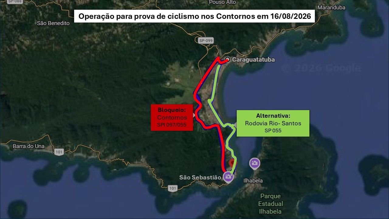 Trechos da Tamoios fecham para prova de ciclismo