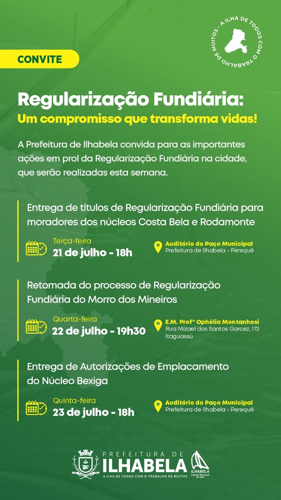 Ilhabela realiza ações de Regularização Fundiária