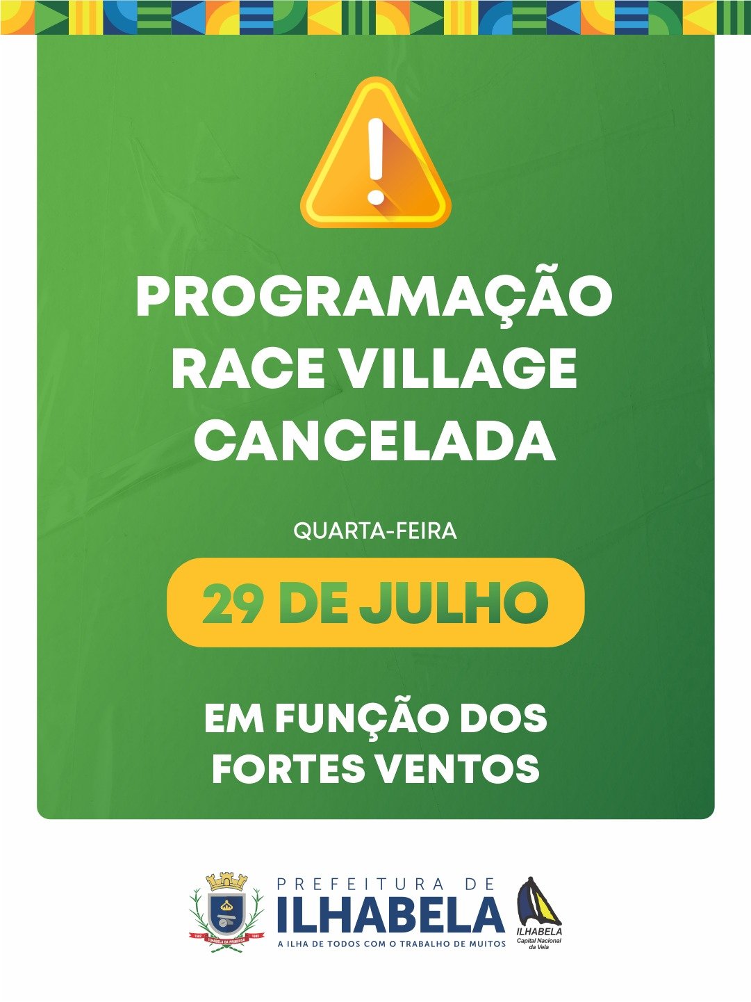 Ilhabela cancela programação do Race Village devido a fortes