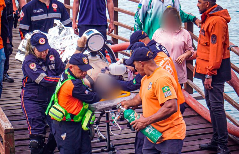 Vendaval afunda barco e mata turista em São Sebastião