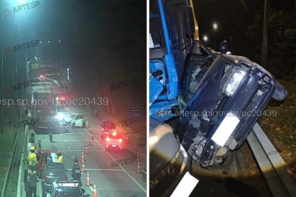 Engavetamento na Rodovia dos Tamoios deixa uma pessoa ferida