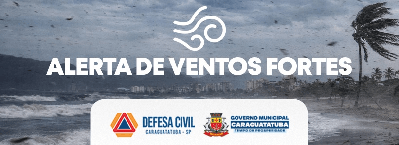 Caraguatatuba suspende aulas e alerta vento de 90 km/h