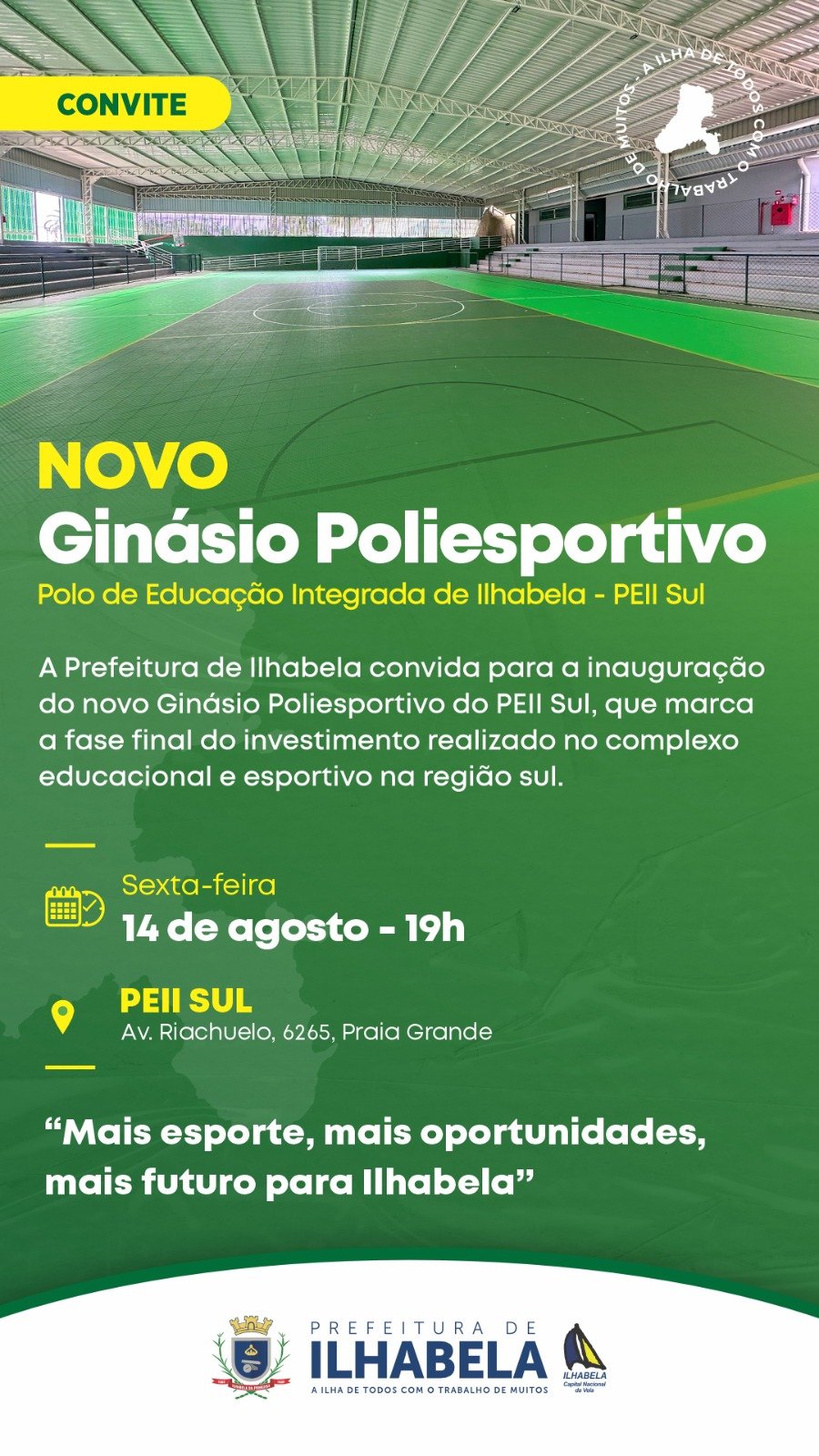 Ilhabela inaugura ginásio com jogo do Palmeiras