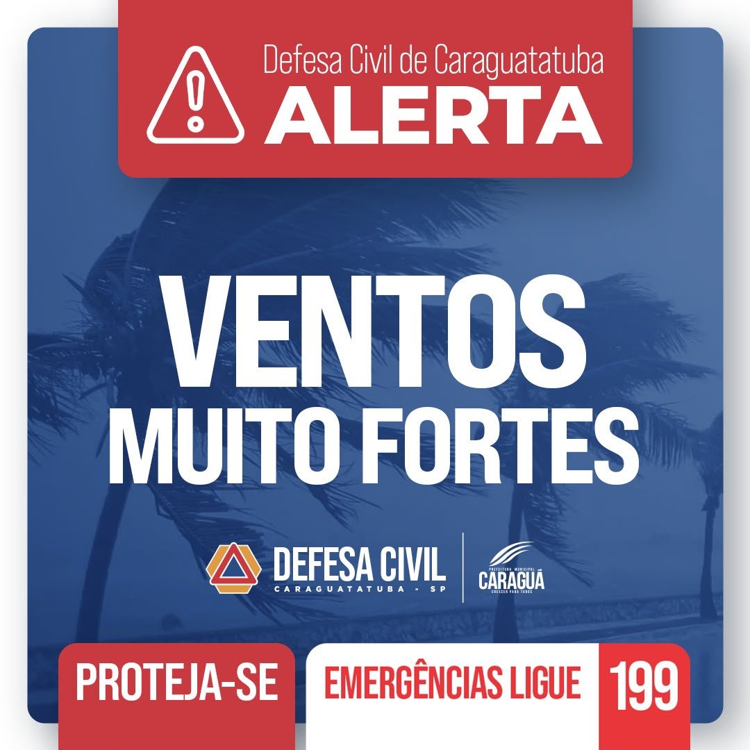 Defesa Civil de Caraguatatuba em alerta por chuvas fortes
