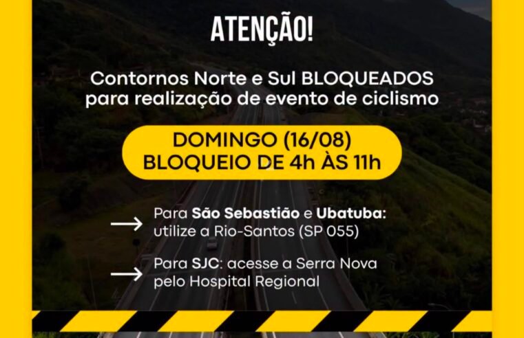 Contornos da Tamoios fechados para prova de ciclismo