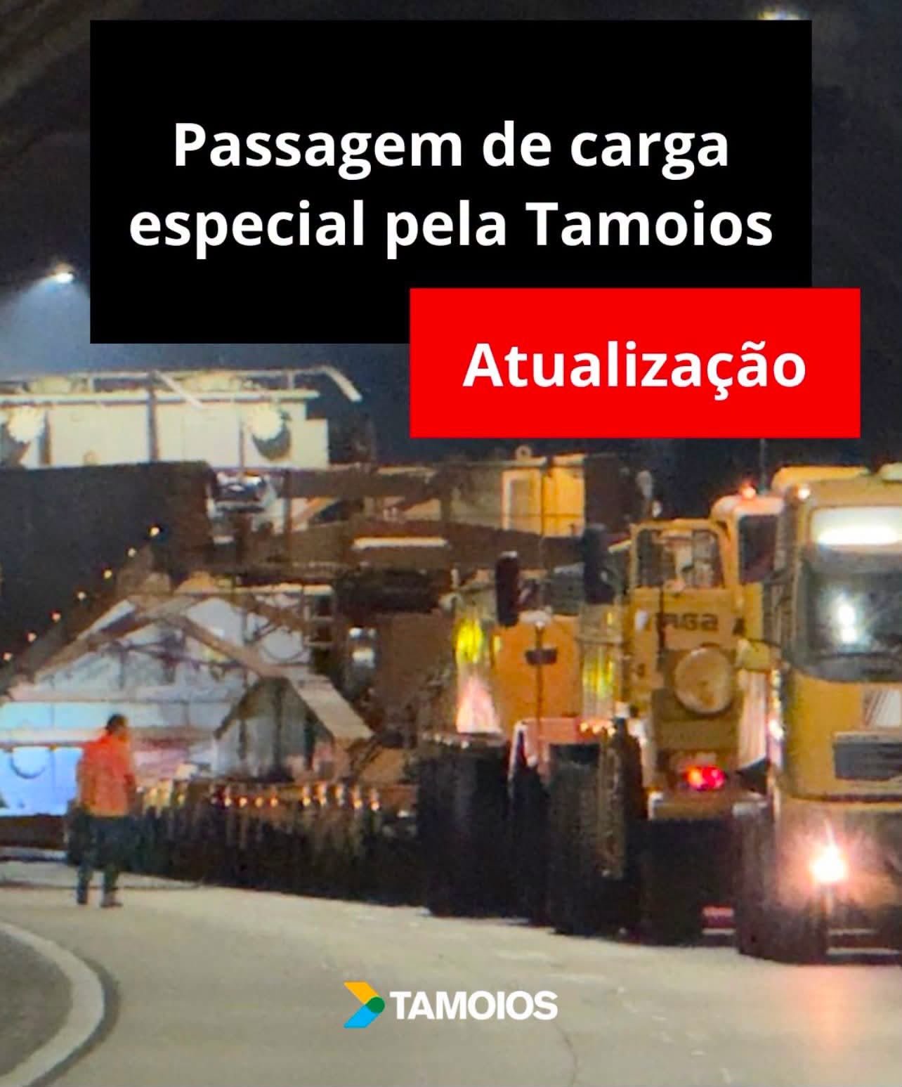 Carga especial causa fechamento de túnel na Tamoios nesta