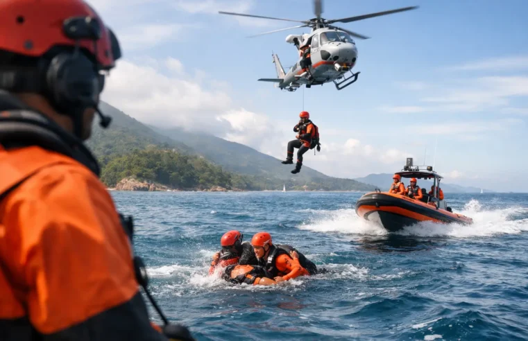 Ilhabela ensina como agir em emergência no mar