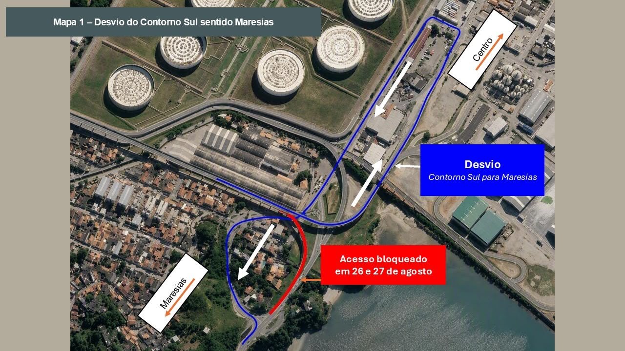 Contorno Sul tem acessos bloqueados para obras