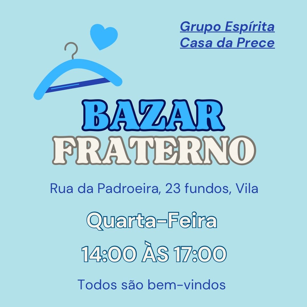 Bazar Fraterno abre portas toda quarta-feira