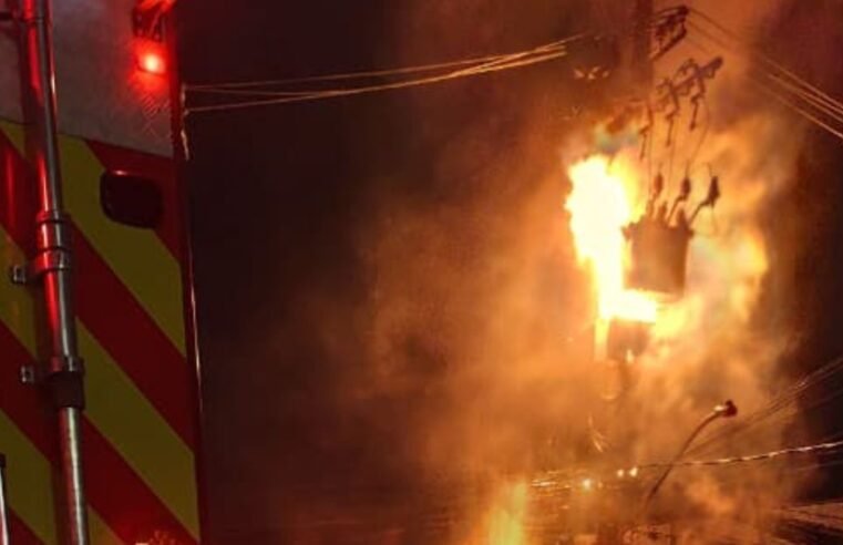 Incêndio atinge transformador de energia em Caraguatatuba