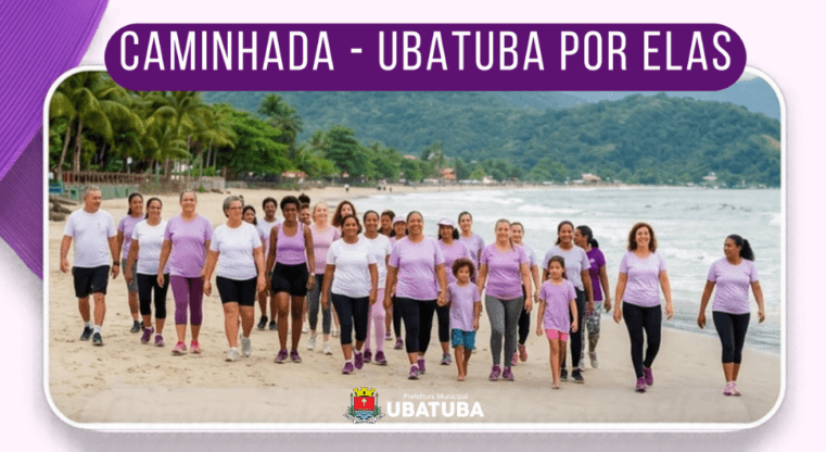 Ubatuba realiza caminhada contra violência de gênero no Perequê-Açu