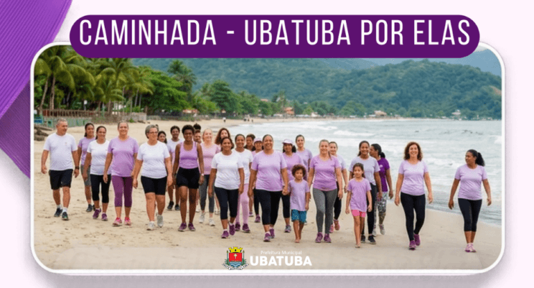 Ubatuba realiza caminhada contra violência de gênero no Perequê-Açu